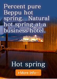Percent pure Beppu hot spring.  Natural hot spring at a business hotel.